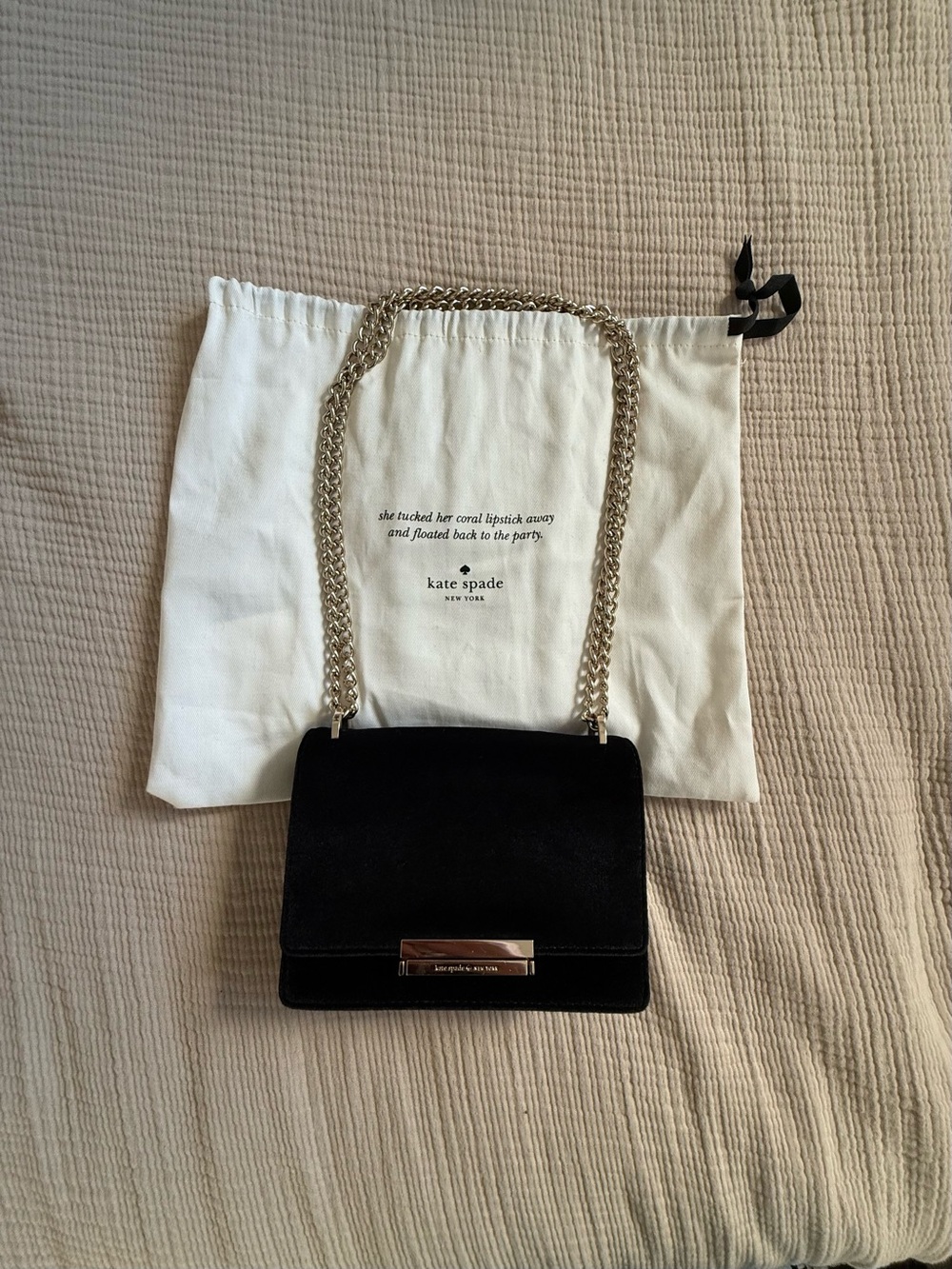 kate spade Black Crossbody Bag with Gold Chain